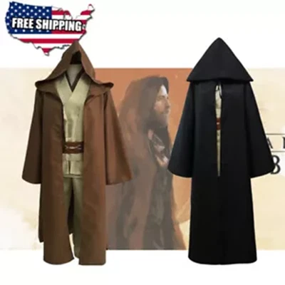 Star Wars Obi Wan Kenobi Jedi Caballero Maestro Cosplay Capa Traje Navidad Disfraz Foto 1 de 4