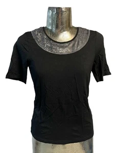 SIGNATURE Top T-Shirt Size Small 8-10 Womens Stretch Black NEW EU38 RRP £35 - Picture 1 of 11