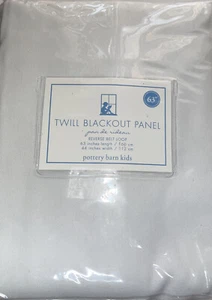 New Pottery Barn kids Twill Blackout panel belt loop 44 x 63 White Rideau - Picture 1 of 5