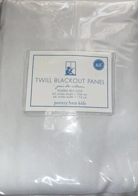 Nuevo Pottery Barn Niños Sarga Blackout Panel Cinturón Lazo 44 x 63 Blanco Rideau Foto 1 de 4