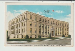 POSTCARD NATIONAL HEADQUARTERS BUILDING OMAHA NEBRASKA SUPREME FOREST WOODEN CIR - Picture 1 of 2