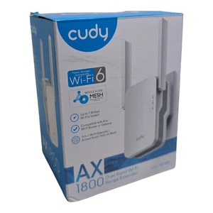 Cudy RE1800 AX1800 Dual Band WiFi Extender Wireless Booster, WiFi 6 Range Extend - Picture 1 of 1