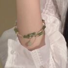 Bracelet en pierre naturelle perles vintage vert bambou accessoire femme