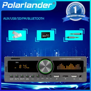 1 Din Car Radio Remote Control FM AM RDS In-Dash MP3 Player Bluetooth USB AUX TF - Picture 1 of 18