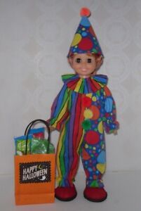 Ideal Velvet & fits 15" doll clothes clown costume Muti-color STRIPES & BUBBLES