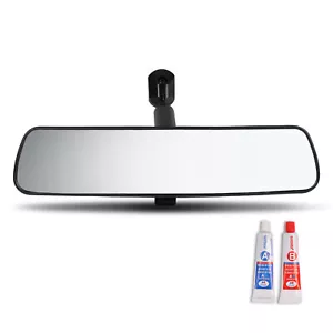 8 in Inside Rear View Mirror w/ AB Glue Heavy Duty Replacement Mirror Universal - Foto 1 di 10