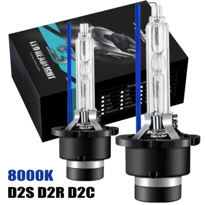 2Pcs D2S 8000K Blue HID Xenon Replacement Low/High Beam Headlight Lamp Bulbs - Image 1 of 4