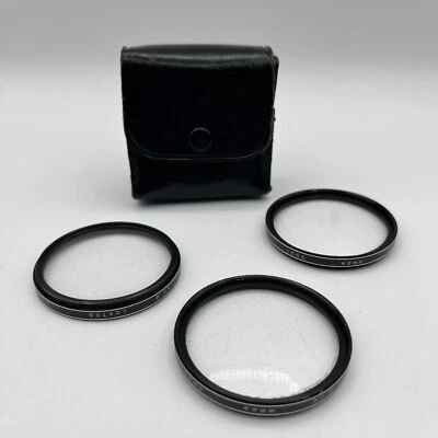 Set of 3 Vivitar 49mm Close-Up Lens - No. 1, No. 2 & No. 3 - with Leather Case - Image 1 of 4