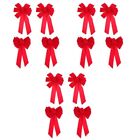 12 Pcs Flannel Christmas Bow Red Xmas Bows Home Accessories
