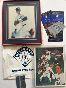 Nolan Ryan Lot Autographs COA Framed Print Tickets Museum Texas MLB Baseball - Picture 1 of 15