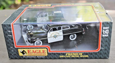 Eagle Collectibles 1:43 Diecast 1949 Mercury Club cupé Police Cruiser #1552 lb Foto 1 de 4