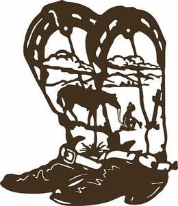 Cowgirl Horse Cowboy Praying Church Rodeo Cross Boots Vinyl Decal Sticker     - Picture 1 of 2
