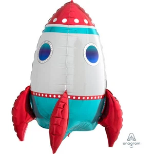21'' Rocket Ship Air-Fill Foil Balloon Space Party  - Picture 1 of 1