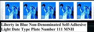 Statue of Liberty in Blue Non-Denominated S/A PNC5 Pl# 1111 MNH Scott's 3453 - Picture 1 of 2