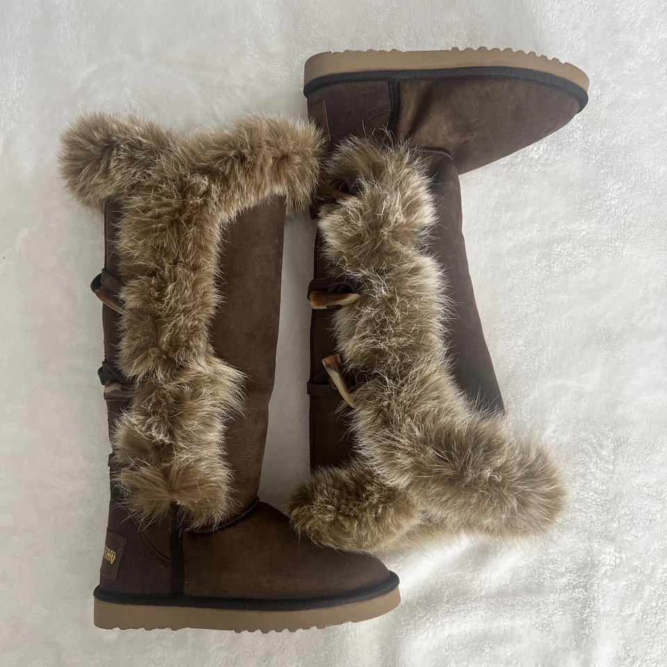 LOVE FROM AUSTRALIA Boot Womens Sz 4 AUS/ Sz 5 US Brown Fur Nomad Sheepskin $450 - Image 1 of 4