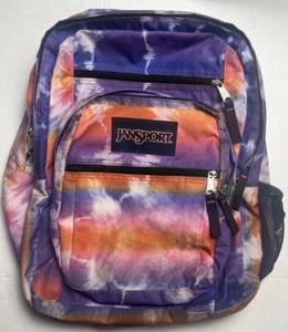 Jansport Student Backpack Purple Tie Dye Bookbag Fits 15” Laptop - Picture 1 of 6