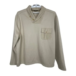 J. L Powell Sporting Life Outdoor Sweater XXL Tan Pullover Long Sleeve Fleece - Picture 1 of 8