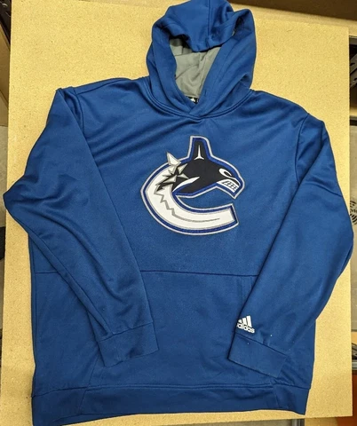 Vancouver Canucks Adidas Climacool Embroidered Hoodie Sweater XL NHL Cover