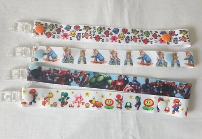Character ribbon dummyclip (mr men,super mario,Peter rabbit,avengers,gruffalo)