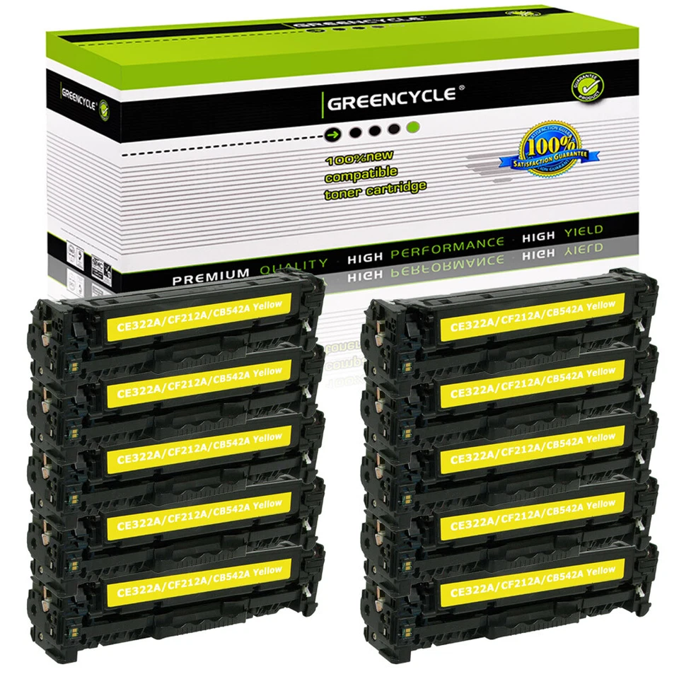 10PK CB542A Toner Fit for HP 125A LaserJet CP1210 CP1215 CP1515n CP1518 CP1518ni - Image 1 of 4