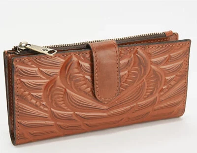 Patricia Nash Nazari Leather Fold Wallet burnished gold color B000605 - Image 1 of 4