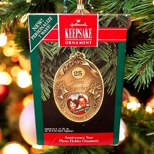 Vintage 90s Christmas Hallmark Anniversary Year Ornament Brand New in Box - Picture 1 of 6