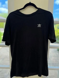 Herren Adidas T-Shirt Schwarz Baumwolle Größe M Arbeit Freizeit - Bild 1 von 5
