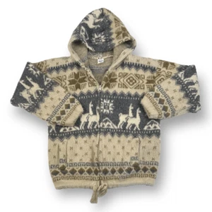 Andino Artesian Alpaca Full Zip Wool Sweater Size 8 - Picture 1 of 5