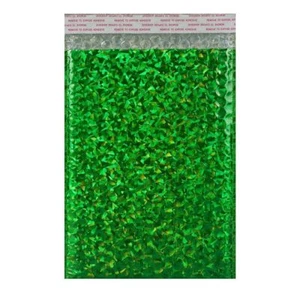 Metallic Green Holographic Bubble Lined Bag 12.5 x 9" 324 x 230mm - Picture 1 of 1