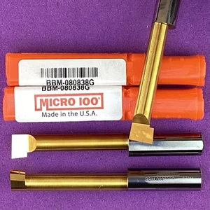 MICRO 100   BBM - 080838G  8mm Carbide Boring Bar; 8mm Shank TiN🎯Machinist - Picture 1 of 1