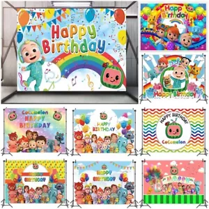 Cocomelon Birthday Backdrop ChildrenA Baby Home Party Banner Studio Photo Decor - Picture 1 of 13