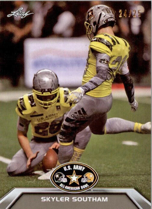 2016 SKYLER SOUTHAM Leaf US Army All-American SILVER Rookie BYU #/25 - Image 1 of 1