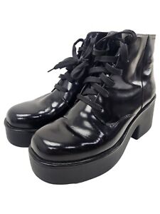 Vagabond Dioon Black Lace Up Chunky Block High Heel Ankle Boot US 9.5 - EU 41