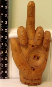 Vietnam Era Trench Art - U.S. Army wooden  "F"  Finger -Fulda, Germany 1967-1970 - Picture 1 of 7