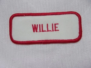 WILLIE USED EMBROIDERED VINTAGE SEW ON NAME PATCH TAGS ASSORTED COLORS - Picture 1 of 7