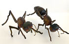 Red Fire Ants Set of Two Brutalist Art Sculpture 4&quot; H x 9&quot; L