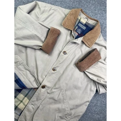 Chaqueta de Campo Lands End Hombres Tostada Tareas de Granero L Regular Algodón Pana Cuello Forrada Foto 1 de 4