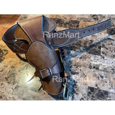 Ruger Colt Uberti Western Fast Draw Six gun Pistol Leather Holsters Uberti Grips - Image 1 of 3