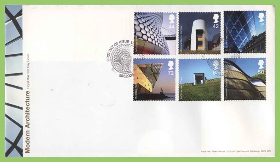 G.B. 2006 Modern Architecture set on u/a Royal Mail First Day Cover, London - Image 1 of 1