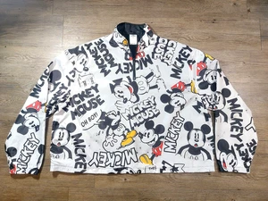 Disney Women’s Mickey Mouse Comic Print Pullover Windbreaker Cropped - Size 2XL - Picture 1 of 12