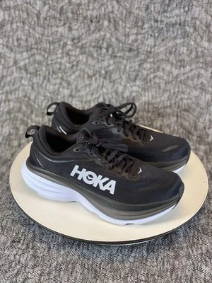 Hoka Bondi 8 Running Shoes Women's Size 9.5 Black / White Sneaker - Image 1 of 4