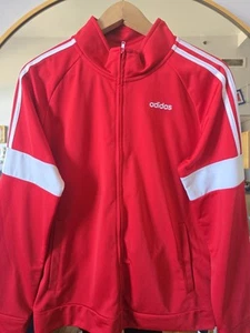 Adidas Boys Youth Xl (18/20) Tricot Track Jacket Red White AP5482  New With Tags - Picture 1 of 8