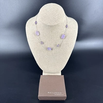 Silpada Sterling Silver 925 Glowing Review Amethyst Necklace N2350 - Image 1 of 4