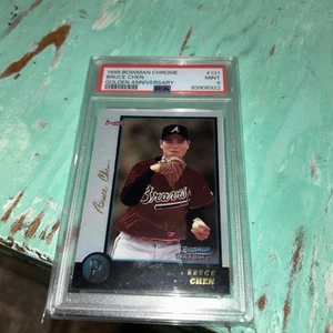 1998 Bowman Chrome Bruce Chen Golden Anniversary 18/50 Card #131 PSA 9 Baseball - Picture 1 of 7