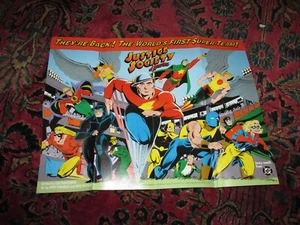 1992 Comic Promo Poster JUSTICE SOCIETY OF AMERICA 22X17" DC Comics Folded - Picture 1 of 3