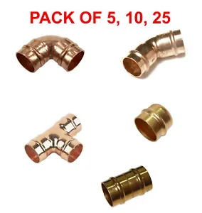 15MM SOLER RING FITTINGS - Coupling, End Feed, Equal Tee, Elbow - Pack size  - Picture 1 of 6