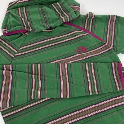 Sudadera con capucha para mujer The North Face talla mediana verde a rayas algodón elástico informal Foto 1 de 4