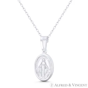 Holy Mother Mary Medalla Milagrosa Cruz Mariana 0,925 Colgante 24 mm - Imagen 1 de 1