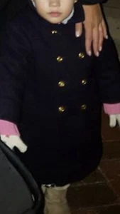 GIRLS WOOL COAT SIZE 3-4T NAVY BLUE - Picture 1 of 4