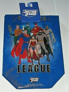 JUSTICE LEAGUE SMALL REUSABLE TOTE BAGS  2 Pack  7" x 9.25" x 3"   2 Designs - Picture 1 of 2